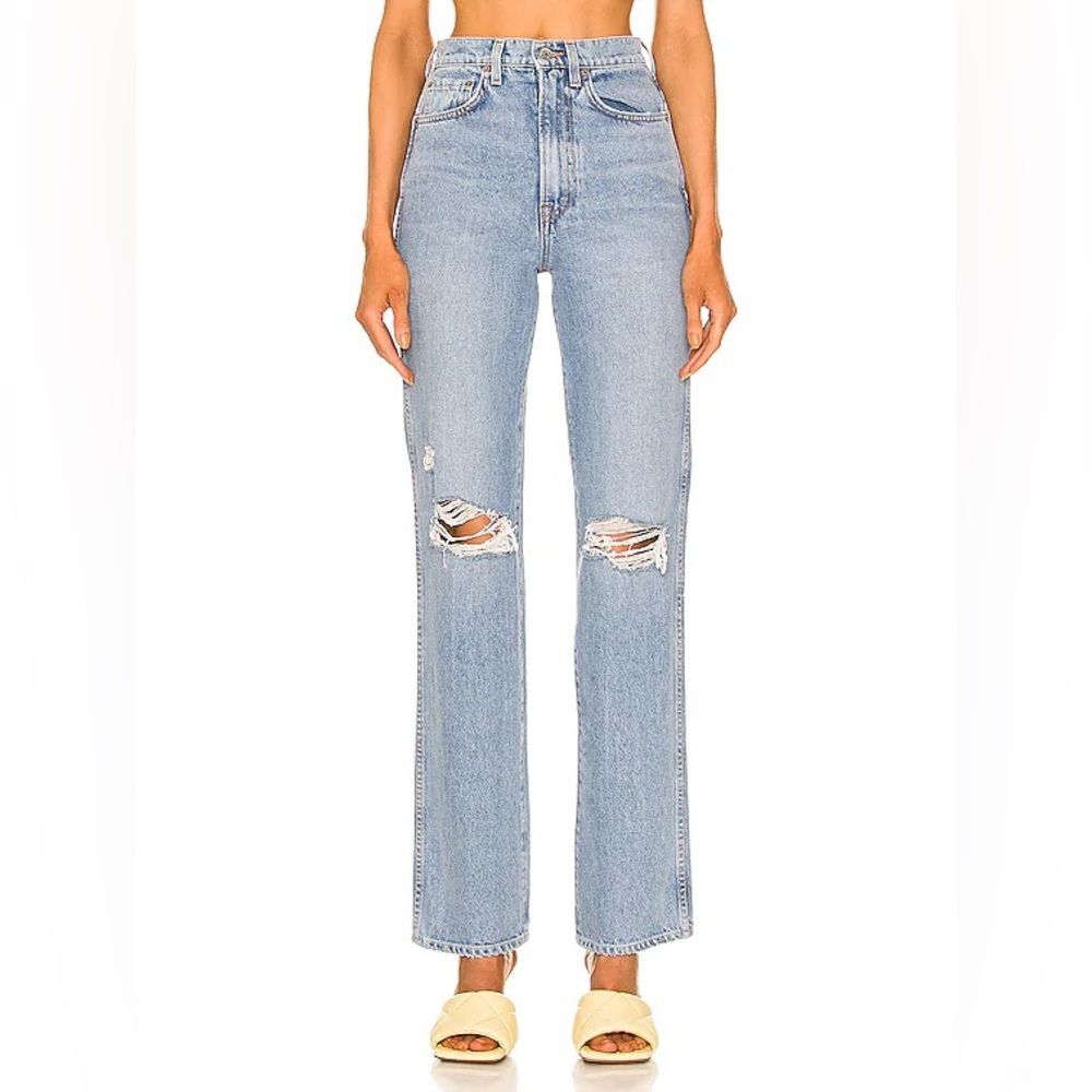 GRLFRND Women's The Sara Super High Rise Slim Straight Jeans  |  Size:  23